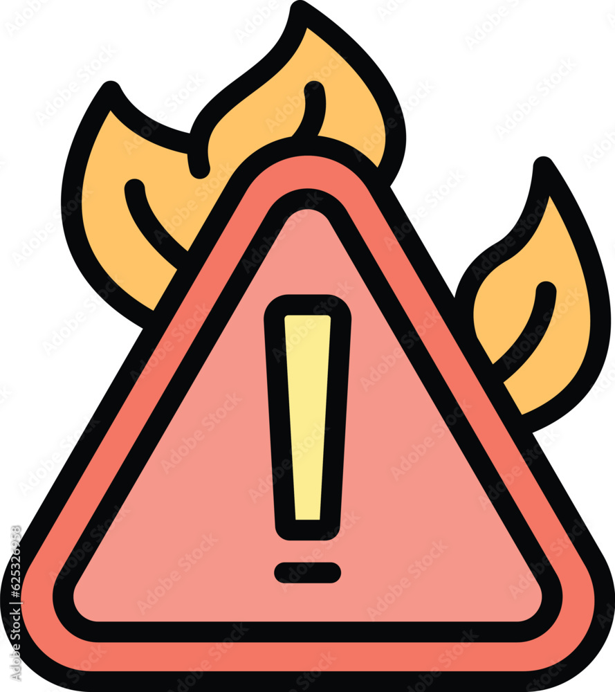 Poster cyber security icon outline vector. stop secure. hacker lock color flat