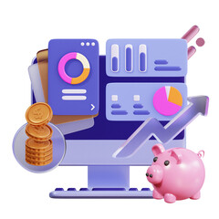 Business Interface 3D Illustration