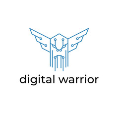 digital warrior simple vector illustration