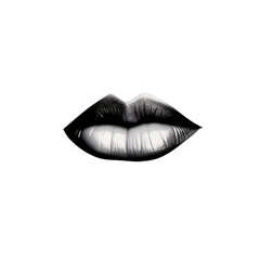 a woman's lips in black and white
