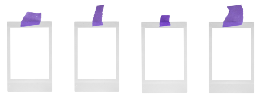 Polaroid Photo frames with purple tapes 
