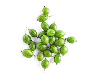 Fresh gooseberries on white background