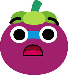 Mangosteen Face Blue Face Scared