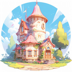 Fantastic Fairy House. High quality illustration