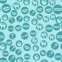Dental Theme Seamless Pattern - Fancy teeth, repeating patterns. Vector illustration