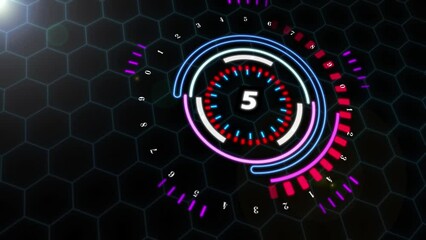 Abstract 3d HUB background with countdown. High quality 4k footage - Powered by Adobe