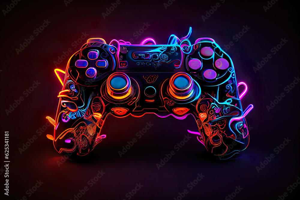 Wall mural abstract video game controller artwork