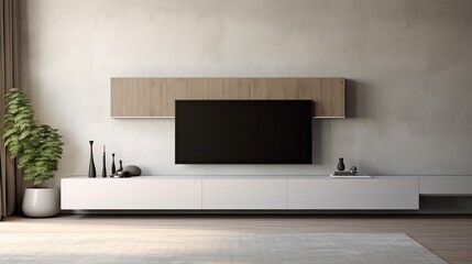 simple minimal cabinet tv interior wall