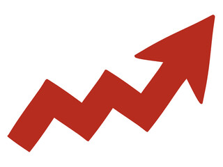 上昇する赤い矢印イラスト素材