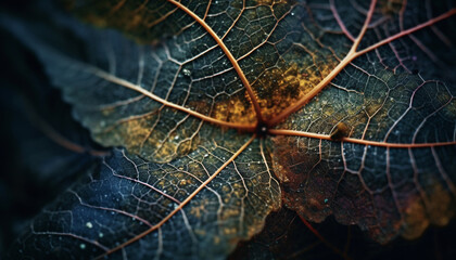 Naklejka premium Vibrant autumn foliage in close up, showcasing organic growth patterns generated by AI