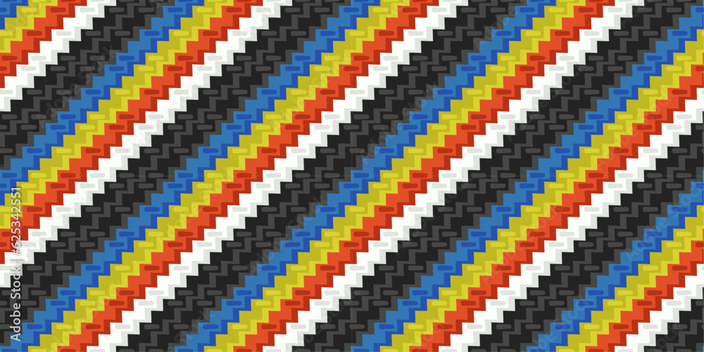 Leinwandbilder Diagonal multi-colored step ladder.  For printing and applying to any surface. Colored, puzzle-like stepped pattern running diagonally.