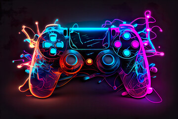 abstract video game controller artwork