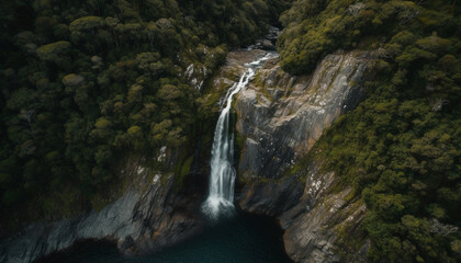 Obraz premium Tranquil scene of majestic mountain range in remote Alberta wilderness generated by AI