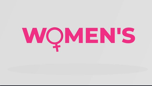 Women's equality day animation with text, scale greeting for celebration,background, banner, opener, intro etc. 