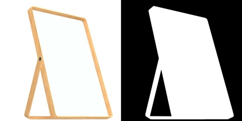 3D rendering illustration of a table mirror
