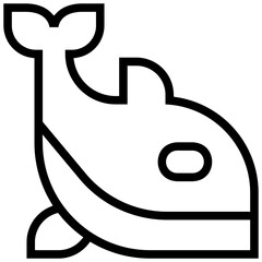 orca icon. A single symbol with an outline style