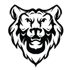 Lion head outline vector suitable for kids coloring activity. Wildcat lion predator logo. Vector illustration