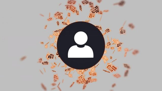 Thousands of instant messages from internet messengers. Modern connection in social network. Concept with user icon and many chat text notifications