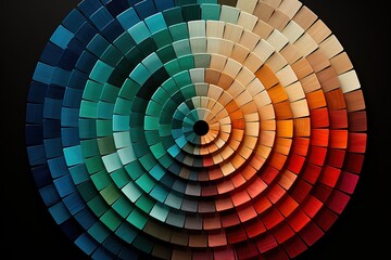 Obraz premium 3D Spiraling Spectrum, Geometric patterns, Symmetrical, Precise, Orderly, Intricate, Harmonious