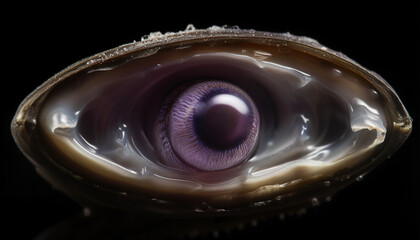 Animal eye looking underwater, magnification reveals beauty in nature generated by AI
