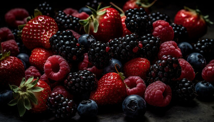 Organic berry dessert a colorful and healthy summer refreshment bowl generated by AI