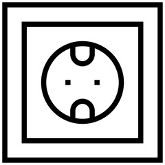 power plug icon. A single symbol with an outline style