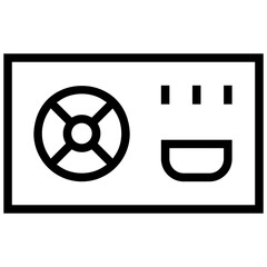 power supply icon. A single symbol with an outline style