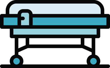 Hospital bed icon outline vector. Medical room. Clinic patient color flat