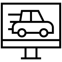 racing game icon. A single symbol with an outline style