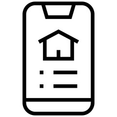real estate icon. A single symbol with an outline style