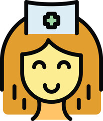Doctor woman icon outline vector. Patient healthcare. Nurse service color flat