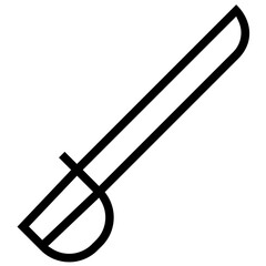 saber icon. A single symbol with an outline style