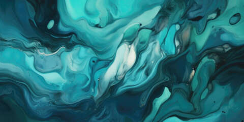 Obraz premium Mixture of acrylic paints. Liquid marble texture. Fluid art. AI-generated image