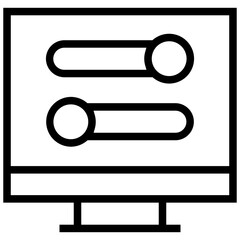 setup icon. A single symbol with an outline style