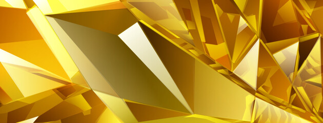 Obraz premium Abstract crystal background in yellow colors with refracting of light and highlights on the facets