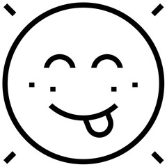 smile icon. A single symbol with an outline style