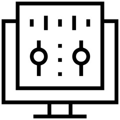 sound editing icon. A single symbol with an outline style