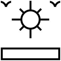 sunny icon. A single symbol with an outline style