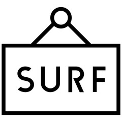surf icon. A single symbol with an outline style