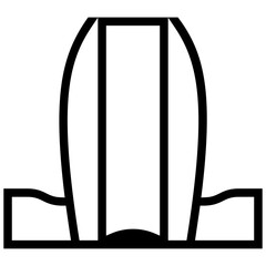 Surfboard  icon. A single symbol with an outline style