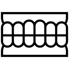 teeth icon. A single symbol with an outline style