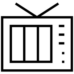 television icon. A single symbol with an outline style