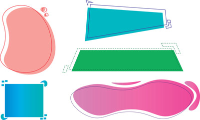 formas geométricas para títulos y textos, coloridas formas abstractas en vector