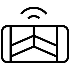 virtual reality icon. A single symbol with an outline style