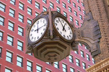 Fototapeta na wymiar old clock tower in Indianapolis indiana