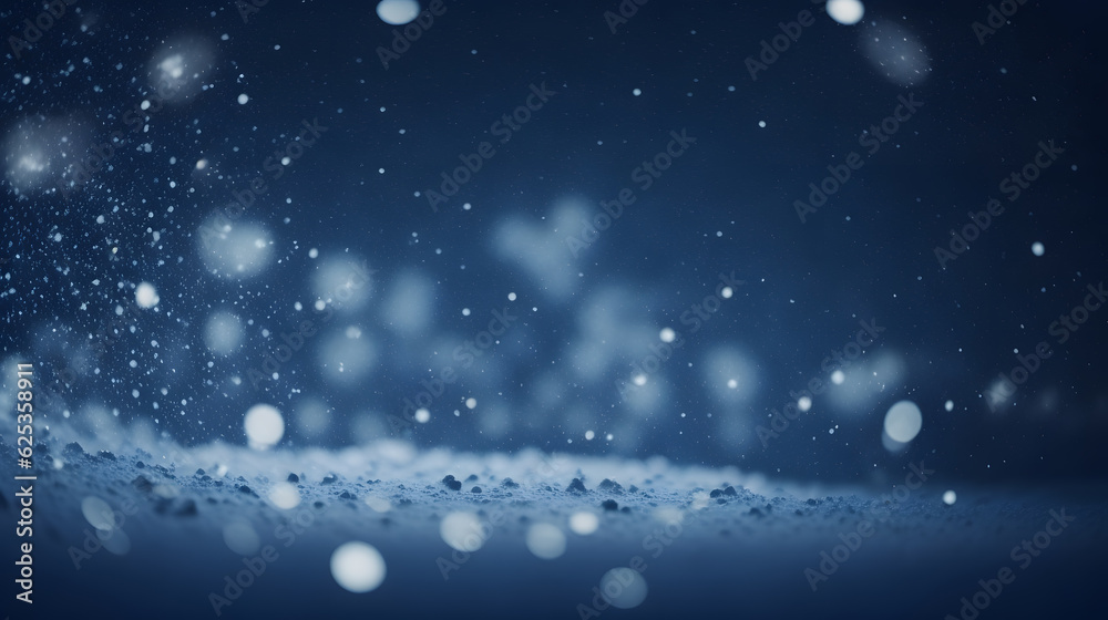 Wall mural クリスマス、冬、結晶、イルミネーション、背景｜christmas, winter, crystals, illumination, background, Generative AI