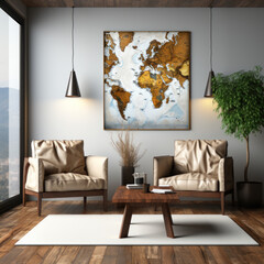  Map mockup blank location white floor room
