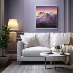 Book mockup blank cover white couch room
