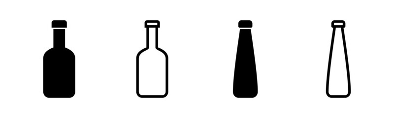 Bottle icon set illustration. bottle sign and symbol