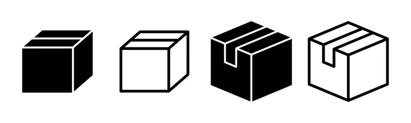 Box icon set illustration. box sign and symbol, parcel, package